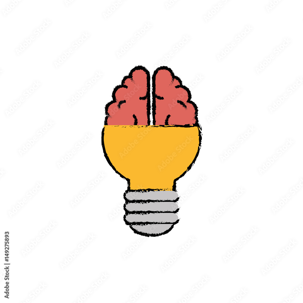 bulb brain icon over white background. colorful design. vector illustration bulb brain icon over white background. colorful design. vector illustration