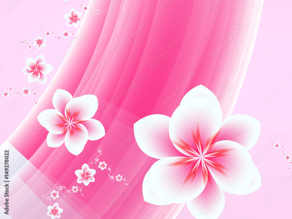 Abstract fractal light flowers on a pink background Abstract fractal light flowers on a pink background