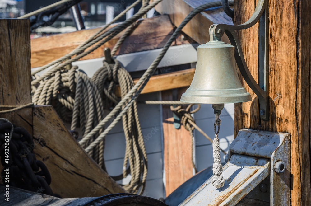 Ship's Bell  on an old sailboat