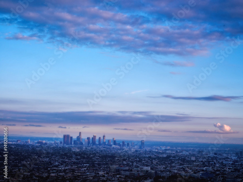 sunset at hollywood hill in los angeles, california, usa. © murattellioglu