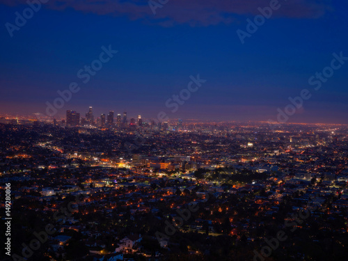 Slika na platnu sunset at hollywood hill in los angeles, california, usa.