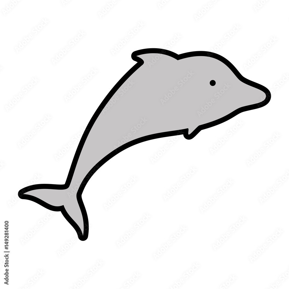 Obraz premium dolphin icon over white background. vector illustration