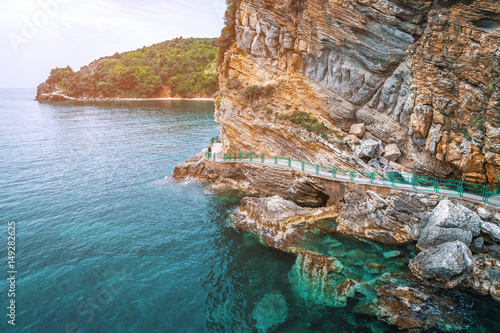 Cliffs at Mogren Beach, Budva, Montenegro