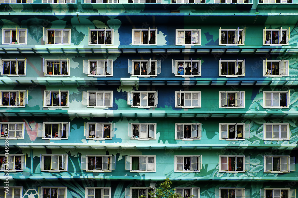 Group of windows at highrise building Group of windows at highrise building
