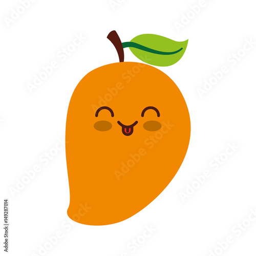 mango fresh fruit kawaii character vector illustration design