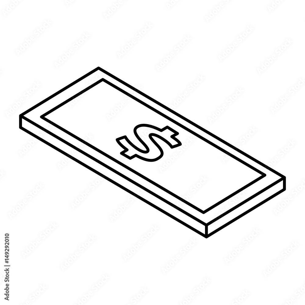 bill dollar isometric icon vector illustration design bill dollar isometric icon vector illustration design