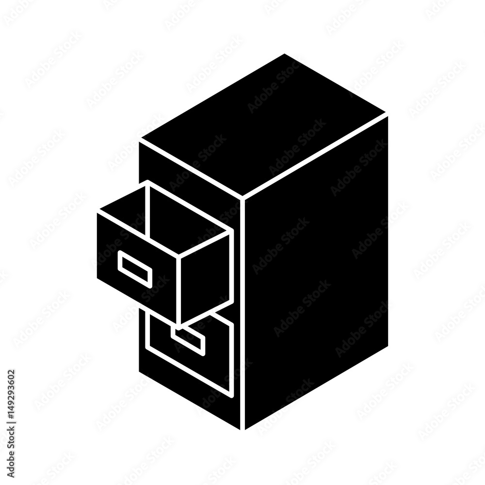 Document filing cabinet isometric vector illustration design