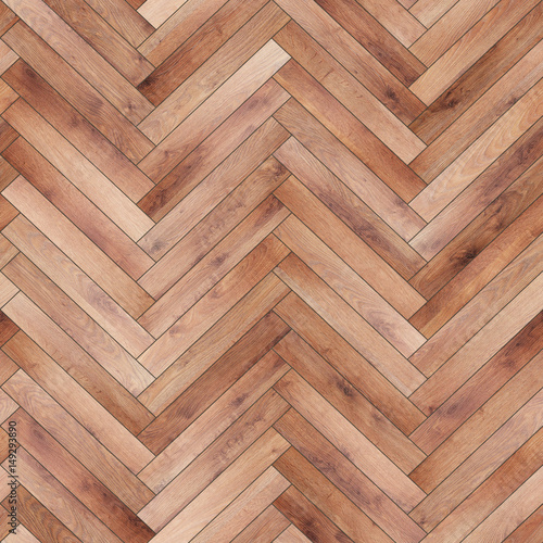 Seamless wood parquet texture (herringbone light brown) © Dmitry
