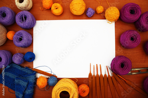 Crocheting. Knitting and crochet tools