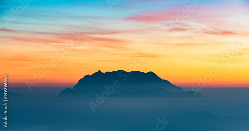 Sky in the morning with mountain background