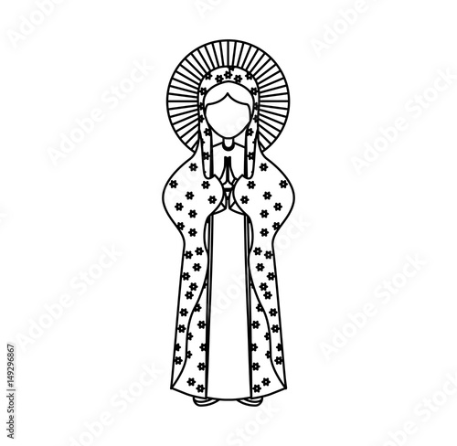 Holy virgin mary icon vector illustration design