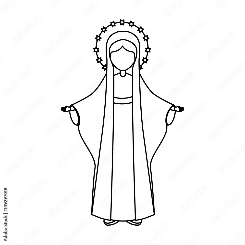 Holy virgin mary icon vector illustration design