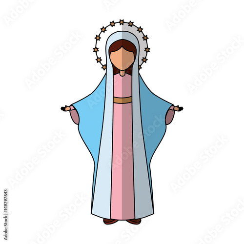Holy virgin mary icon vector illustration design