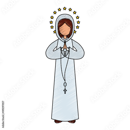 Holy virgin mary icon vector illustration design