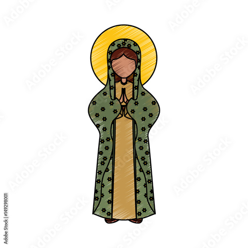 Holy virgin mary icon vector illustration design