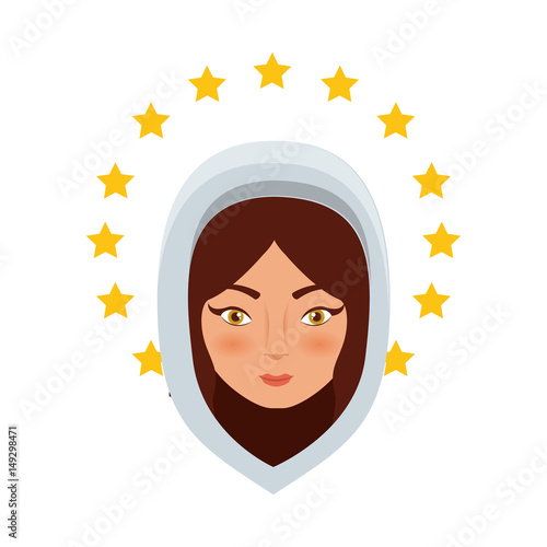 Holy virgin mary icon vector illustration design