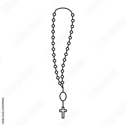 rosary saint religious icon vector illustration design