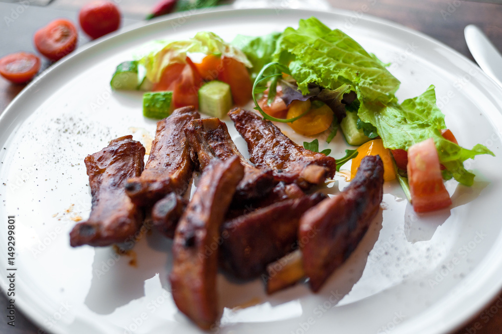 Delicious food, which is useful rustic wooden background