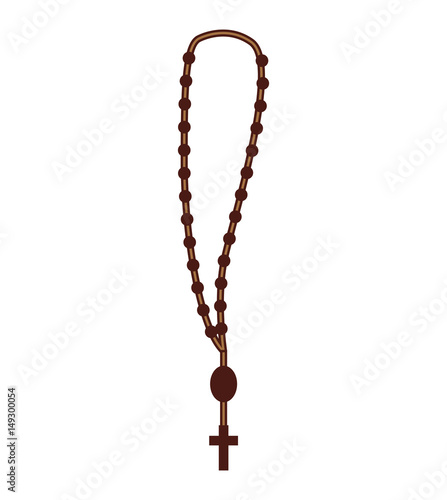 rosary saint religious icon vector illustration design