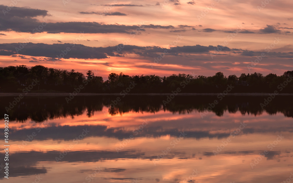 Sunset scenes over water