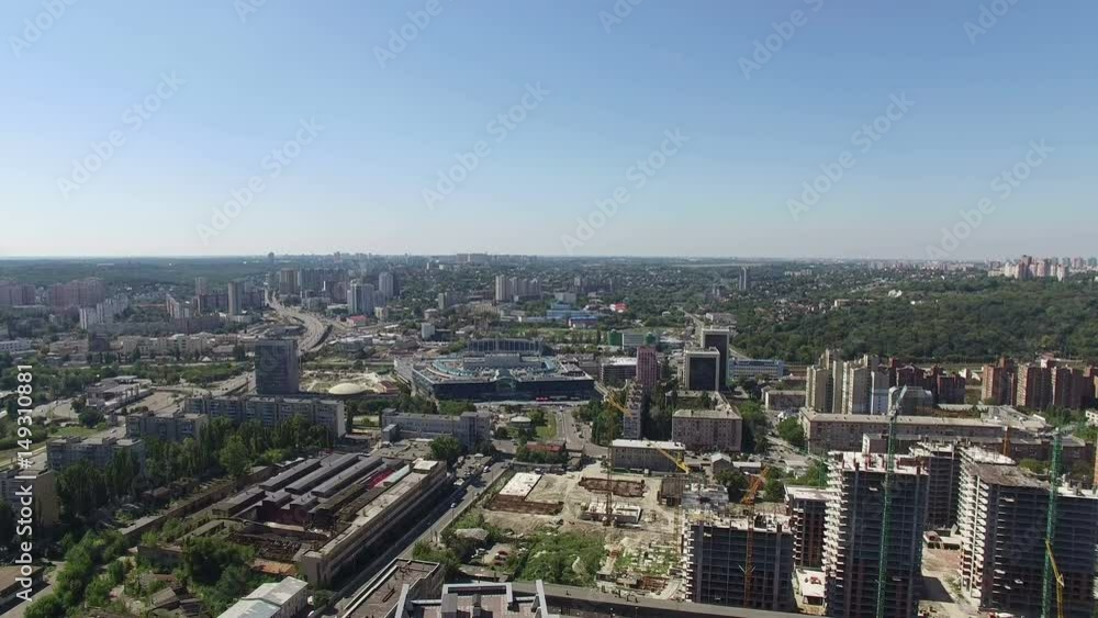 The landscape of modern city with multi-story houses The landscape of modern city with multi-story houses