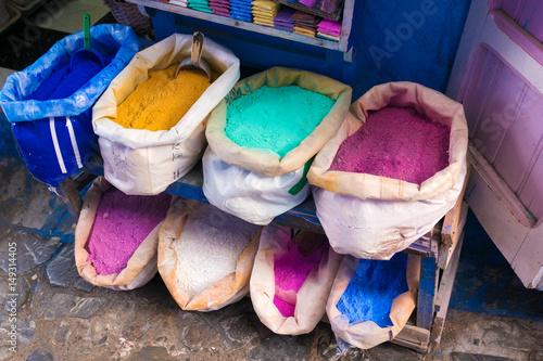 Pigments for paint in Chefchaouen, Morocco © Gabe