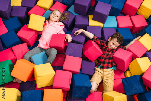 Kids play in child entertainment center