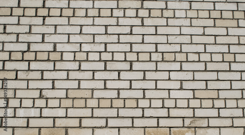 White brick wall. Background of a white wall.