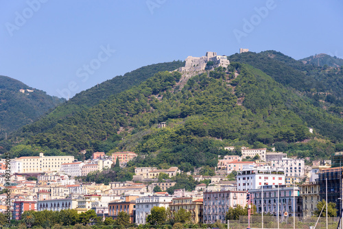 View of Salerno city with Arechi Castle photo