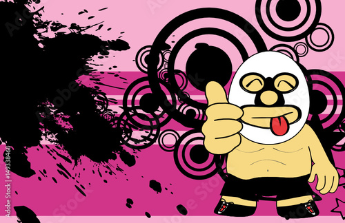 mexican wrestler cartoon expression background in vector format