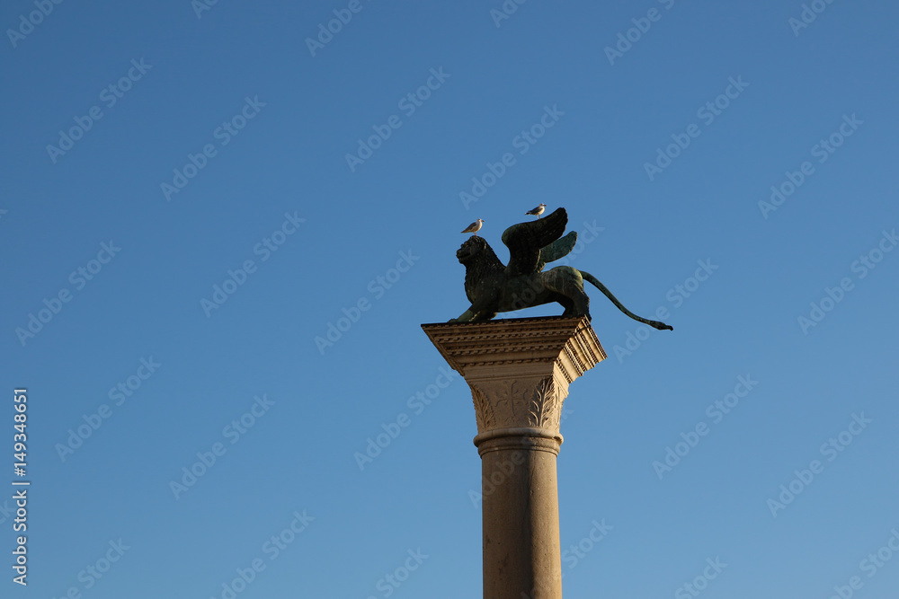Winged Lion Statue in Piazza San Marco, Venice, Italy