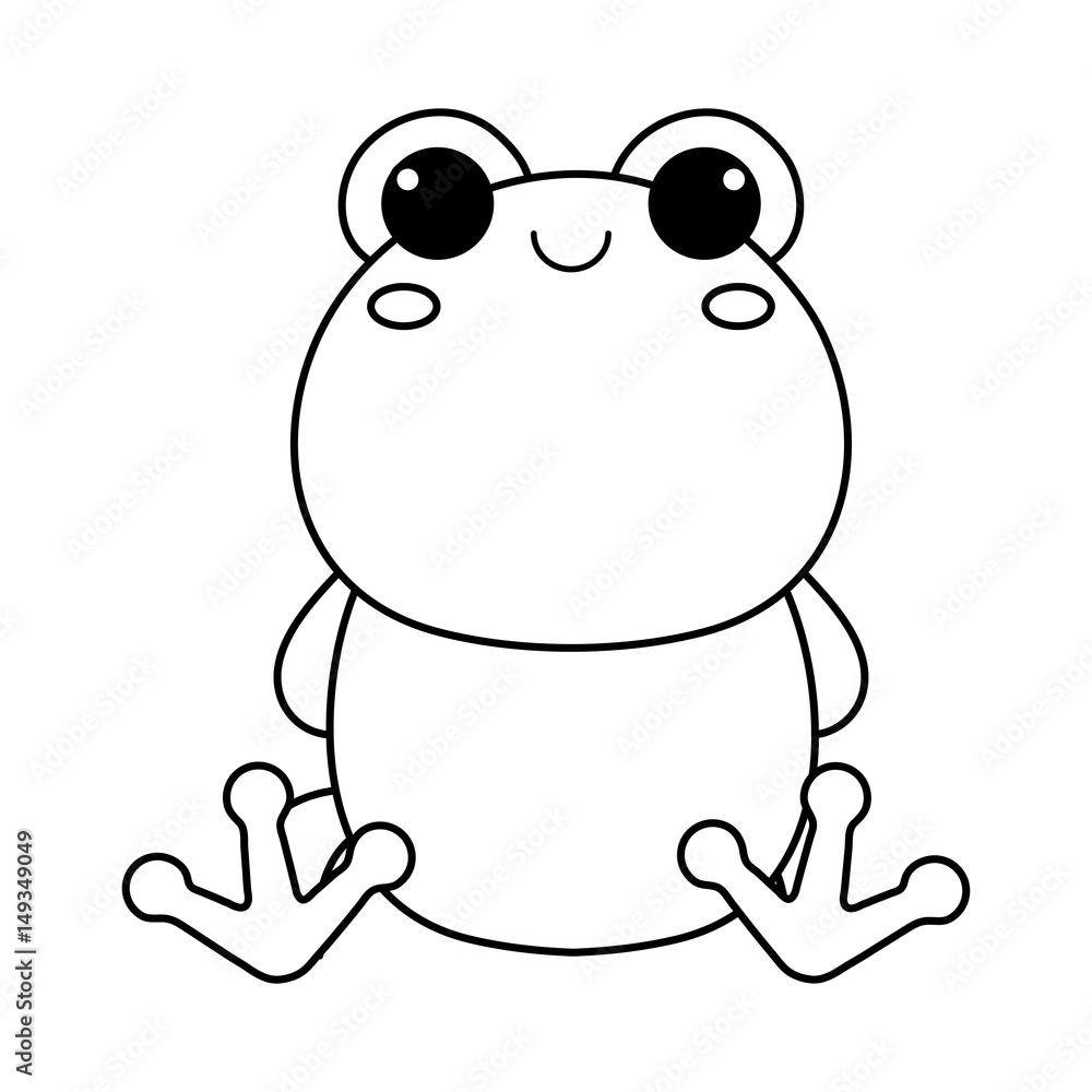 kawaii frog animal icon over white background. vector illustration kawaii frog animal icon over white background. vector illustration