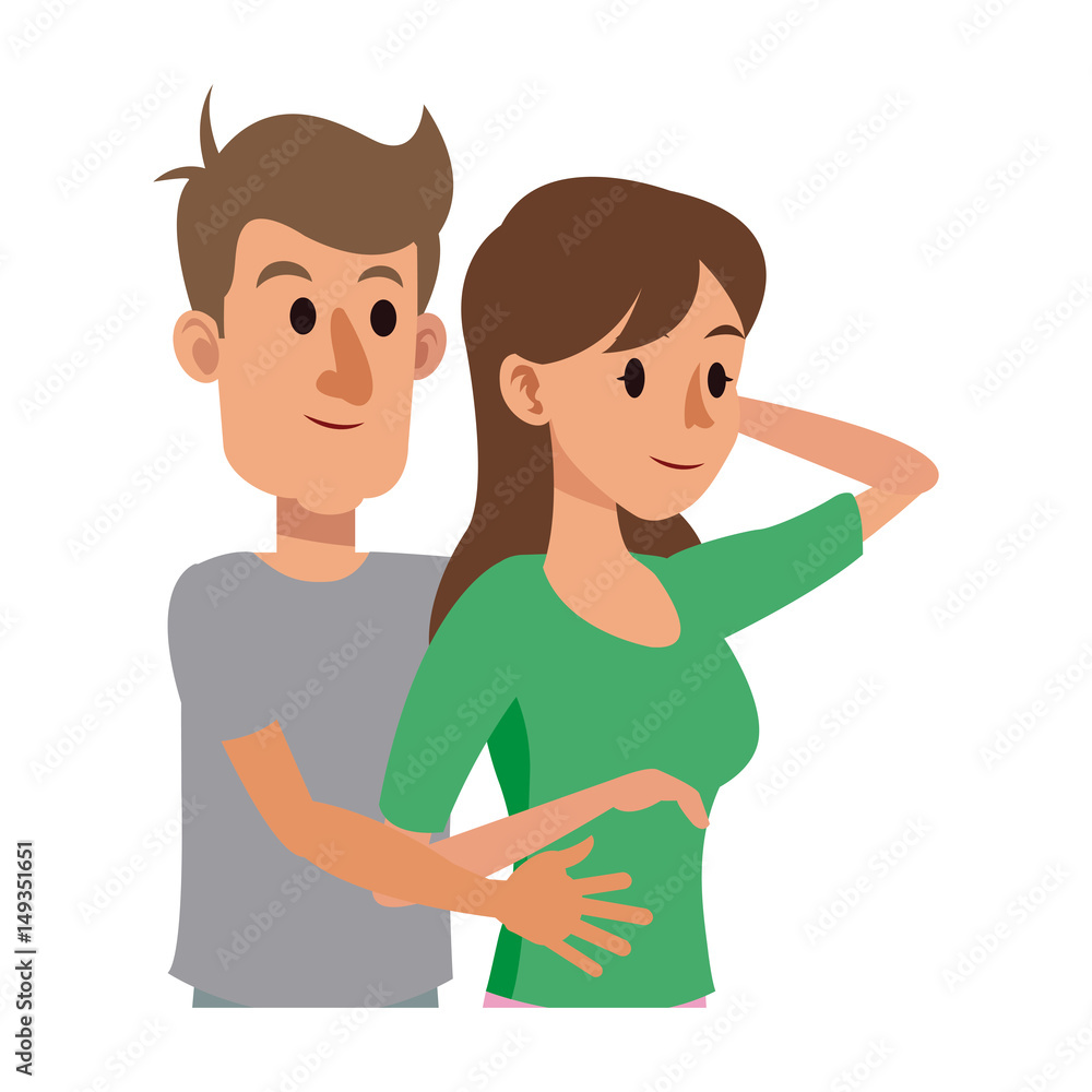 character couple hugging lovingly image vector illustration design character couple hugging lovingly image vector illustration design