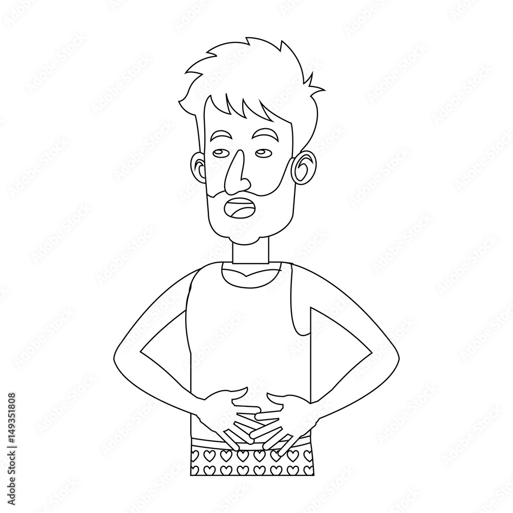 character man clothes sleep outline vector illustration design