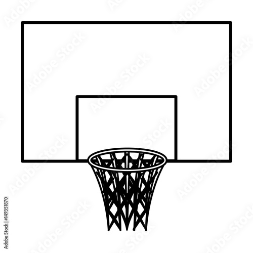 basketball hoop icon over white background. sports equipment concept. vector illustration