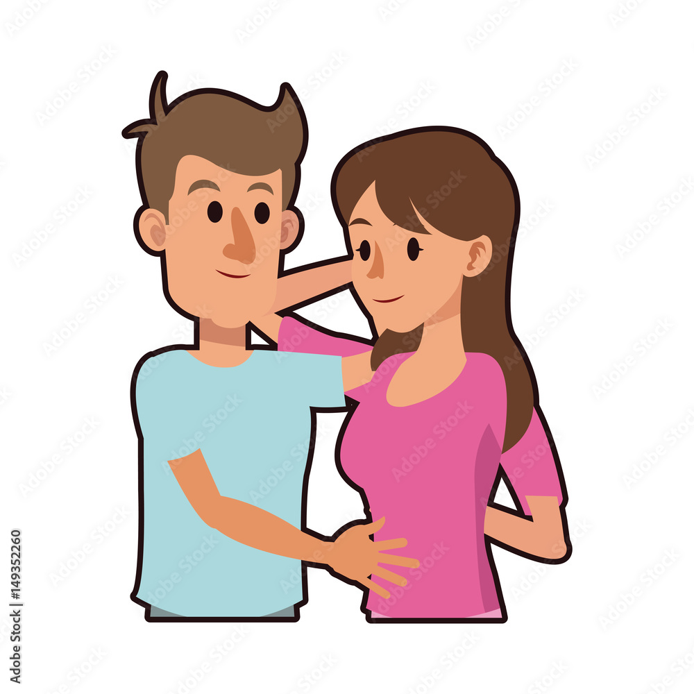 character couple hugging lovingly image vector illustration design character couple hugging lovingly image vector illustration design