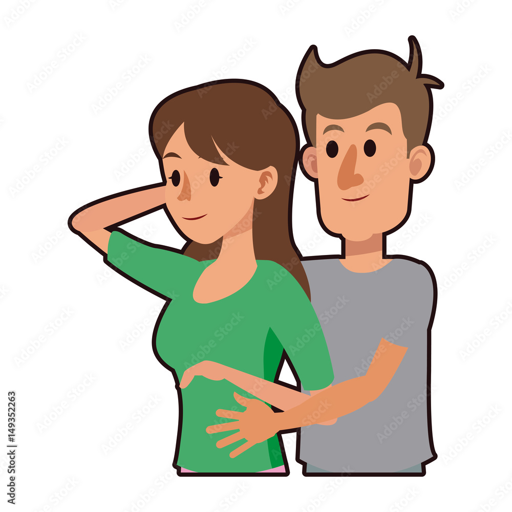 character couple hugging lovingly image vector illustration design character couple hugging lovingly image vector illustration design