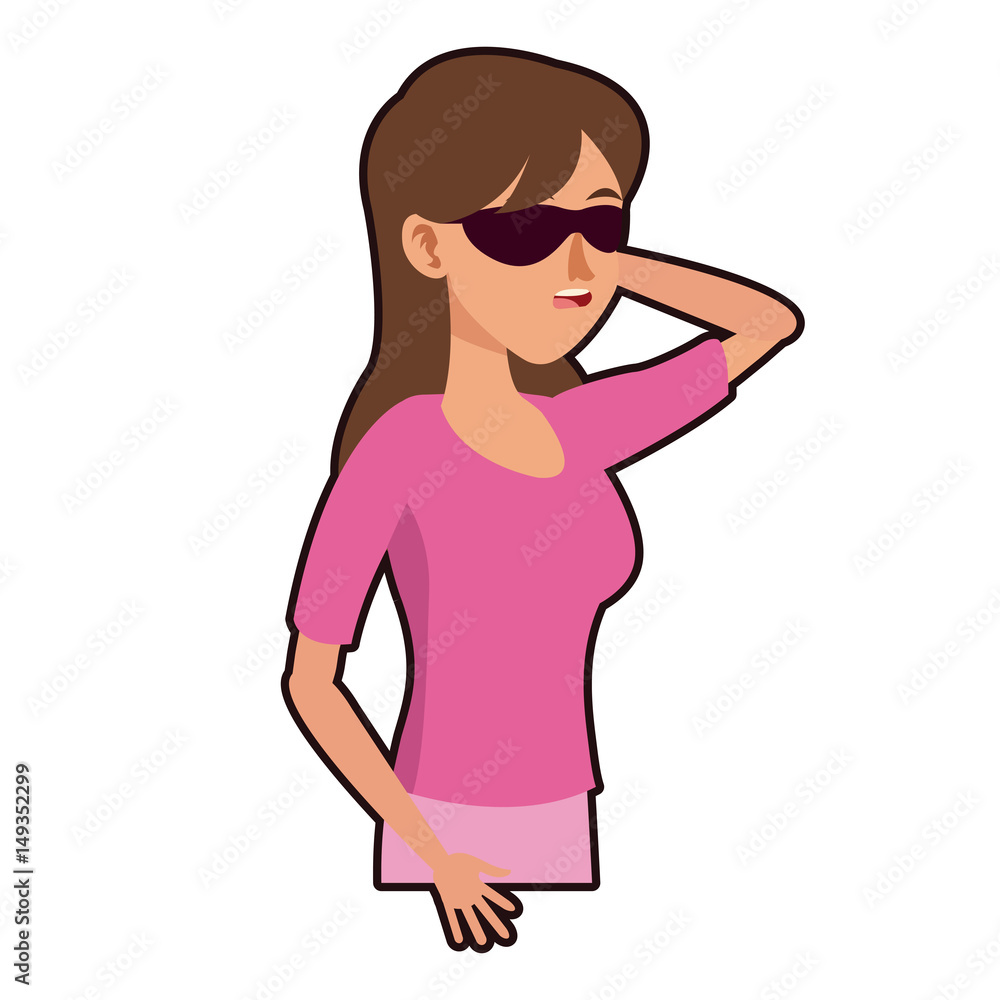 character woman with mask eyes relax vector illustration design character woman with mask eyes relax vector illustration design