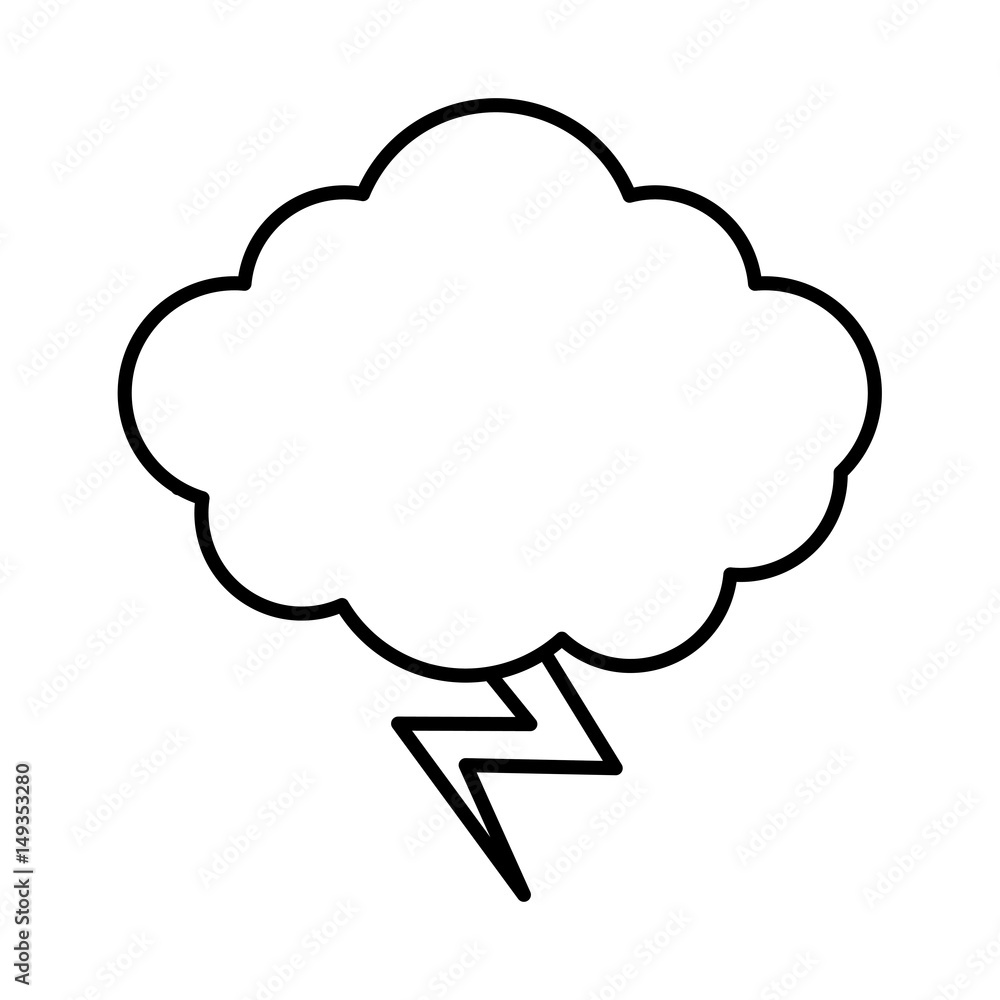 cloud and thunder icon over white background. vector illustration cloud and thunder icon over white background. vector illustration