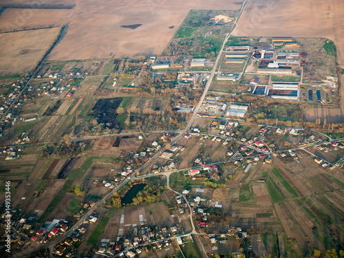 Aerial town scene