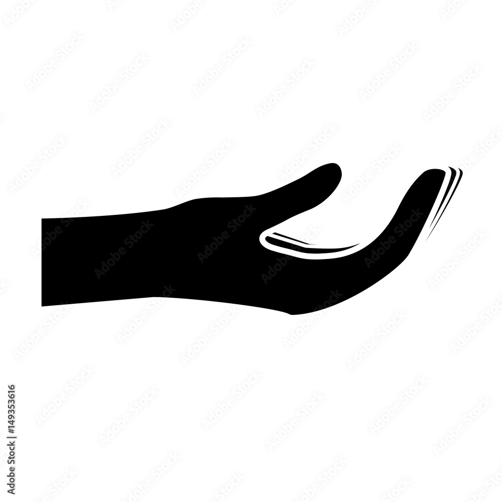 human hand icon over white background. vector illustration human hand icon over white background. vector illustration