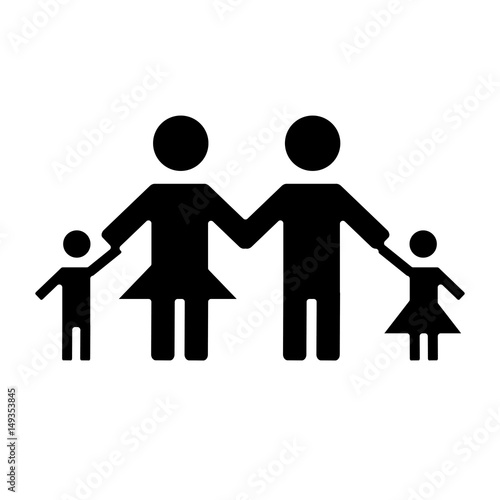 family figure icon over white background. vector illustration