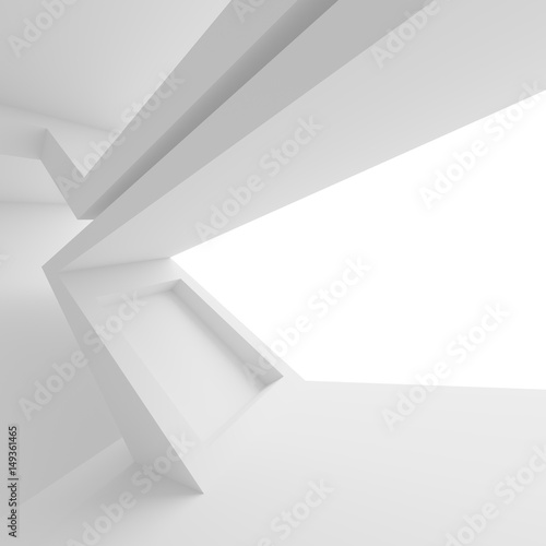 White Modern Architecture Background. Abstract Building Blocks