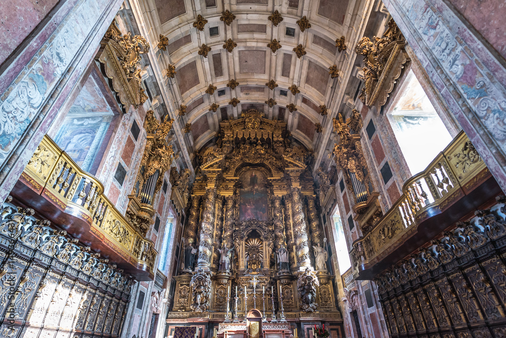 Interior of Se Cathedral in Porto city in Portugal