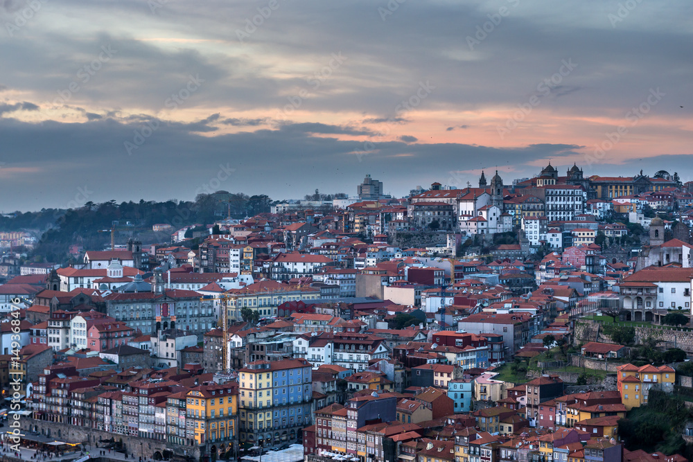 Cityscape of Porto. View from Dom Luis I Bridge, Portugal