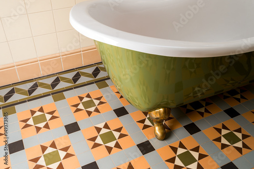 Ceramic tiles with geometric patterns