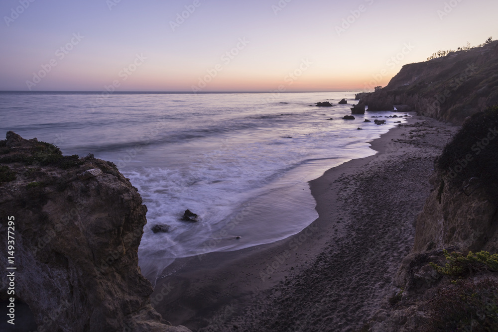 Early evening view of El Matador State Beach in Malibu California.  