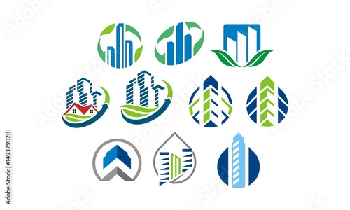 buildings 10 commercial vector icon logo symbols