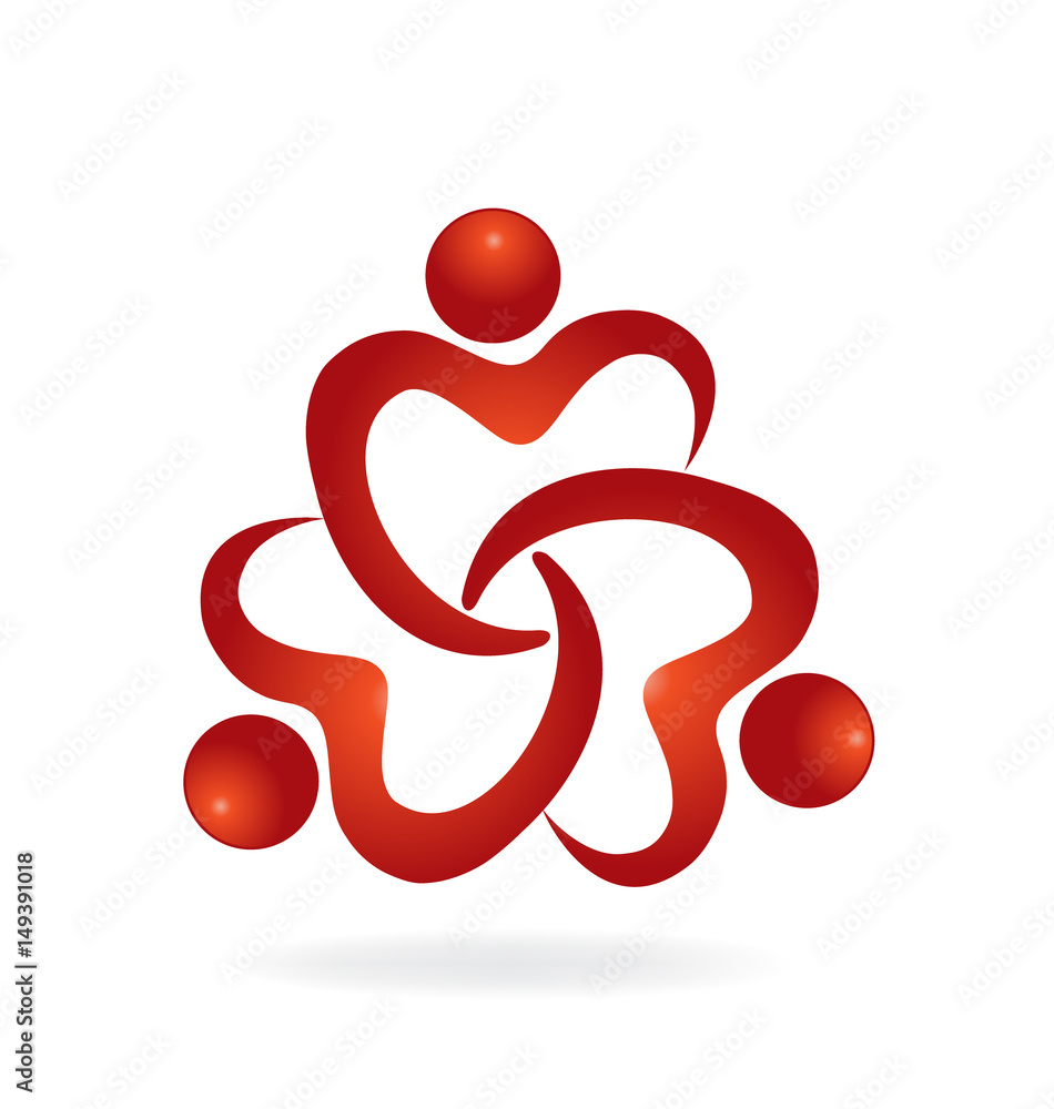 Teamwork business love people logo Teamwork business love people logo
