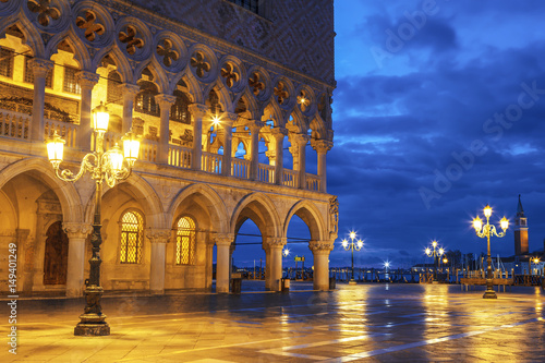 Early morning in the San Marco square near the Doge's Palace, Venice, Italy © vesta48